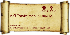 Mészáros Klaudia névjegykártya